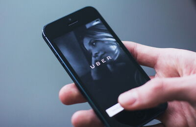 Uber app auf dem smartphone
